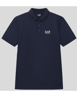 EA7 Polo Mit Logo Brust Mann Blau
