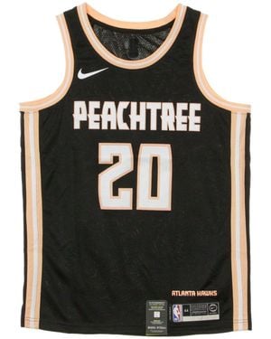 Nike Basketbaltanktop Voor Nba Swingman Jersey City Edition Nr. 20 John Collins Atlhaw Zwart