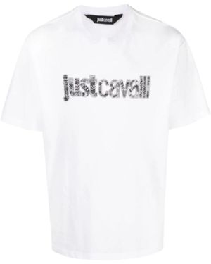 Just Cavalli Camiseta De Punto Con Logo - Blanco