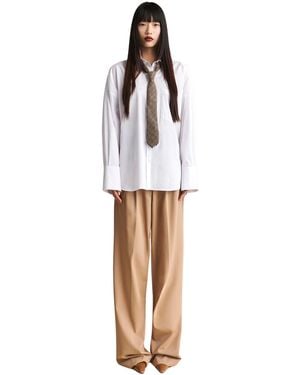 Aniye By Sobre La Camisa Luna Con Corbata - Blanco