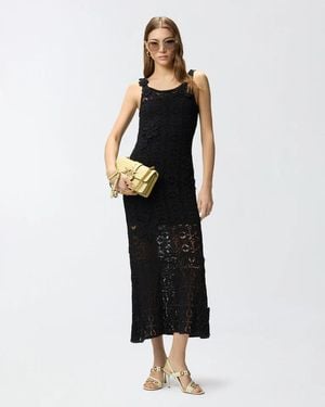 Pinko Juncus Crochet Dress Sewon Ss26 - Black