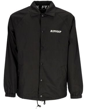 RIPNDIP Chaqueta De Entrenador Para Hombre Fuckin' Fuck Coaches Chaqueta Negra - Negro