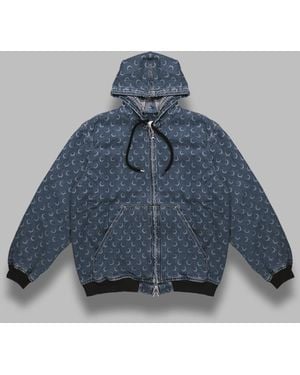 Marine Serre Veste Rembourree Laser Denim Lune - Bleu