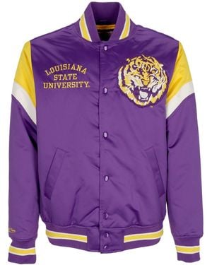 Mitchell & Ness Bomber Jacket Ncaa Heavyweight Satin Jacket Loutig - Purple