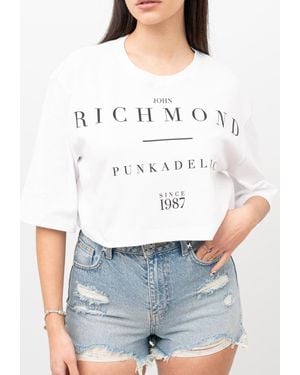 John Richmond John Richmond T-Shirt T-Shirt (Cropped Over) - White