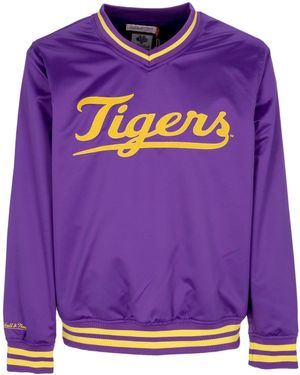 Mitchell & Ness Ncaa Sideline Pullover Satin Jacket Loutig - Purple