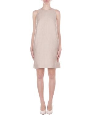 Alpha Studio Dress Ad66100 2016 Short Crew Neck Dress S\ Rope - Natural