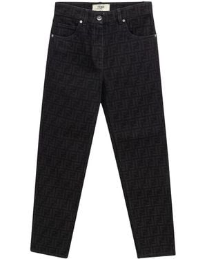 Fendi Jeans Noir Logo Jacquard