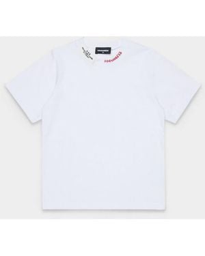 DSquared² T-Shirt With Embroidery Baby - White