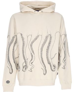 Octopus Sudadera Con Capucha Ligera Para Hombre Sudadera Con Capucha Outline Negro/Blanco Polvoriento - Neutro