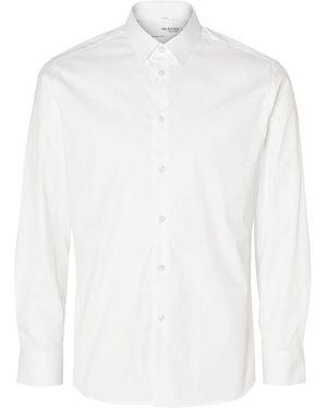 SELECTED Chemises Homme 16090210 Slimtravel Blanc Vif