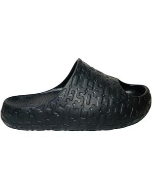 Gcds Shoes Sliders Monogram - Black