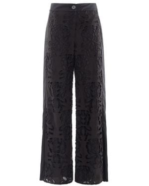 Nenette Pantalones En Sangallo Mujer Negro - Azul
