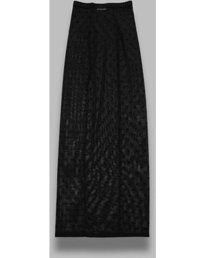 Marine Serre Plumetis Moon Mesh Flock Long Skirt - Black