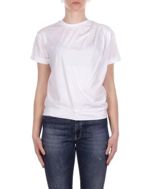Alpha Studio Knit Ad6401C 2000 Round Neck M\ Draped - White