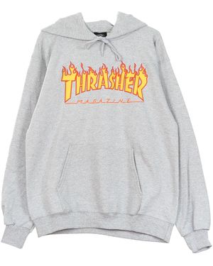Thrasher Sudadera Con Capucha Para Hombre Flame Hood Gris/Amarillo