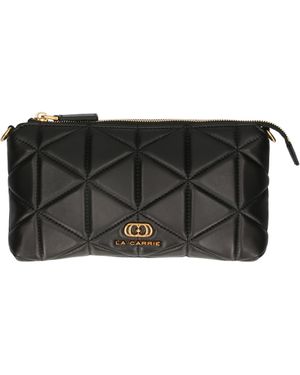 La Carrie Stich &Amp; Spoon Double Wallet/Bag Leather 142Paa102Lea-Bla - Black
