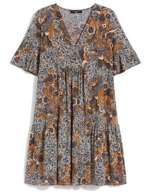 Weekend by Maxmara Vestido Con Mujer De Impresion Azul - Multicolor