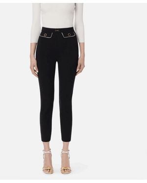 Elisabetta Franchi Frauenhose Pat7151E2 685 - Schwarz