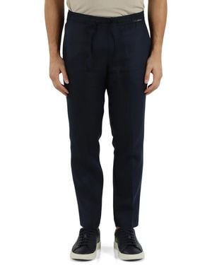 Michael Coal Linen Pants - Blue