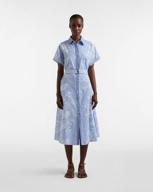 Harmont & Blaine Chemisier Dress With Embroidery - Blue
