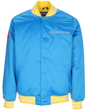 Mitchell &amp; Ness Herenbomberjack Nfl Zwaargewicht Satijnen Jack Loscha Originele Teamkleuren - Blauw