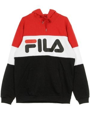 Fila Sweat A Capuche Leger Pour Hommes Night Blocked True/Noir/Blanc Brillant - Rouge