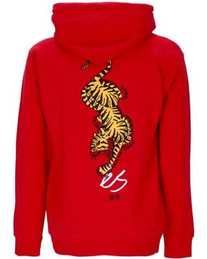 'es Sudadera Con Capucha Para Hombre Tiger Block Hoodie Roja - Rojo