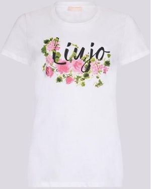 Liu Jo T-Shirt With Print And Rhinestone - White