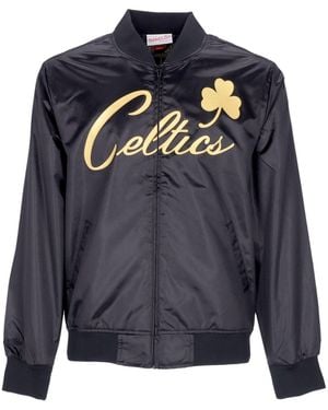 Mitchell & Ness Nba Big Face 4.0 Satin Jacket Hardwood Classics Boscel - Blue
