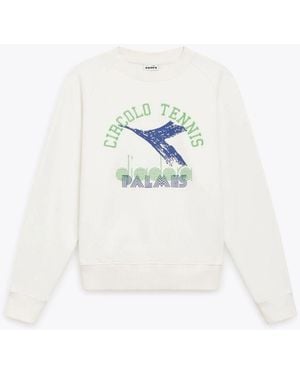 Diadora Mujer 502.182429 Camiseta Vrew Legado Nieve Blanca - Blanco