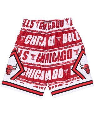Mitchell &amp; Ness Herren-Basketballshorts Nba Teamwrap Swingman Short Hardwood Classics 1997 Chibul - Rot