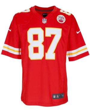 Nike Veste De Football Americain Pour Homme Nfl Game Team Color Jersey No 87 Kelce Kanchi Couleurs Originales De L'Equipe - Rouge