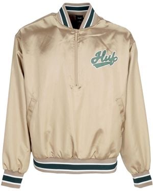 Huf Pop Fly Satin Baseball Jacket Chaqueta Bomber Para Hombre Bronceado - Neutro