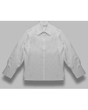 Marine Serre Mondogramm Jacquard Baumwolle Ls Hemd - Grau