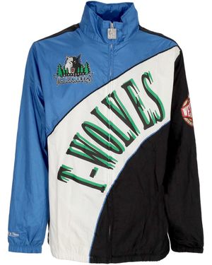 Mitchell &amp; Ness Nba Arched Retro Lined Windbreaker Mintim Windbreaker Jacket - Blue