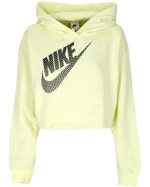 Nike Cropped Hoodie Sportswear Fleece Pullover Crop Hoodie - Yellow