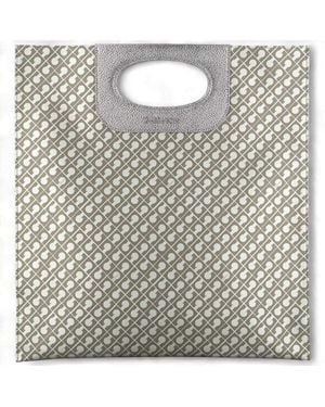 Gherardini Handtasche Damen Square Stoff Softy Silber - Mettallic