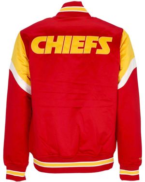 Mitchell & Ness Bomber Jacket Nfl Heavyweight Satin Jacket Kanchi - Red