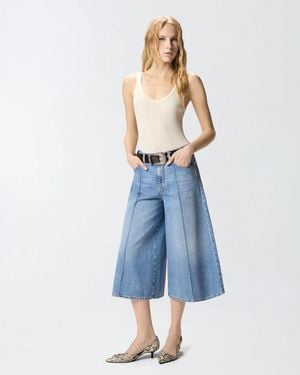 Pinko Burkina Bermuda Cloudy Denim Ss26 - Blue
