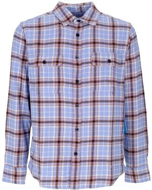 Obey Cole Woven Long Sleeve Shirt/S - Blue