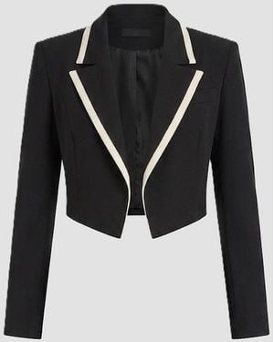 GAUDI Cropped Jacket With Contrasting Profiles - Black