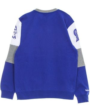 Mitchell &amp; Ness Crewneck Sweatshirt Ncaa Perfect Season Crew Fleece Overtime Dukdev - Blue