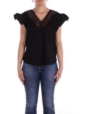 Ralph Lauren Vrouw Brei 200963917 001 Belflorisa Korte Mouw Pullov Zwart