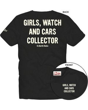 MC2 Saint Barth T-Shirt With Front And Back Print Prl0002-04264L - Black