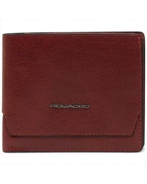 Piquadro Portfolio S141R Leather Cooker Compact With Document Door - Red