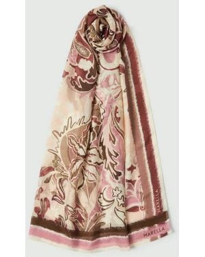 Marella Foulard Mixed Silk Terracotta - White