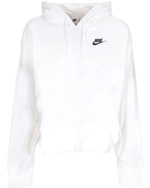 Nike Damen-Kapuzenpullover, Sportswear Club Fleece, Ubergrober Kapuzenpullover, Ssnl, Weib/Schwarz - Weiß