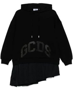 Gcds Dress Lounge Logo Hoodie Mini Dress - Black