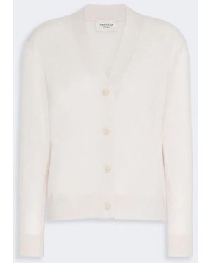 Max Mara Cardigan V Mixta Mujer De Marfil De Lana - Blanco